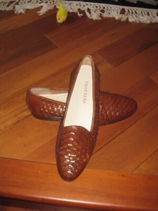 NEU Trotters Liz braune gewebte Damen-Slipper aus Korbgewebe Größe 8N adrette - Bild 1 von 11