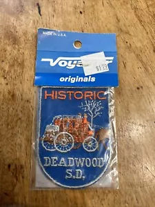 Vtg Historic Deadwood South Dakota Sew On Patch Embroidered Badge Voyager - Picture 1 of 3