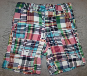 Gap Kids Boys Size 4 Madras Patchwork Plaid Adjustable Waist Shorts - Picture 1 of 4