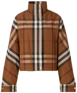 BURBERRY AYTON CHECK PATTERN ZIP-UP JACKET GIUBBOTTO GIACCA DONNA 8059672 - Imagen 1 de 5