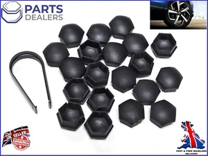 GENUINE NISSAN QASHQAI Mk2 RENAULT CLIO WHEEL NUT BOLT COVERS CAPS 17mm + TOOL - Picture 1 of 9