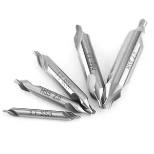 5 Sizes Combined HSS Center Drill Countersink Bit Lathe Mill Tackle Tool Kit Set - Picture 1 of 15