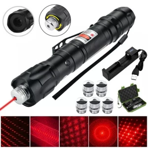 Red Laser Pointer Pen Rechargable Visible Beam Torche with Box 650nm UK - Picture 1 of 16