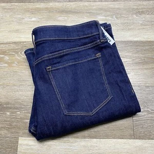 "NEW" OLD NAVY Flared Leg High Rise Dark Wash Blue Denim Jeans Women's 12 Tall - Picture 1 of 12