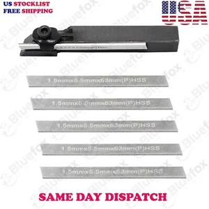8mm Mini Parting Tool Cut Off Holder With 6 Pieces HSS Blades For Mini Lathe - Picture 1 of 5