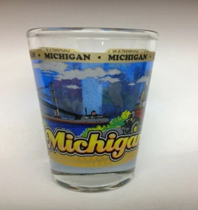 MICHIGAN STATE WRAPAROUND SHOT GLASS SHOTGLASS NEW  - Picture 1 of 1