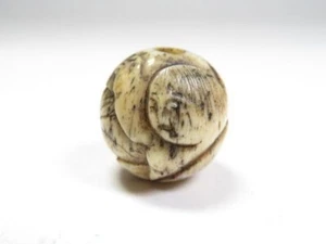 Japanisches Netsuke antikes Kindergeweih Schnitzerei Sagemono Meiji Ära Japan - Bild 1 von 7