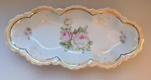 Vtg Leuchtenburg Germany Porcelain Celery Relish Dish Luster Finish Cottagecore - Picture 1 of 7