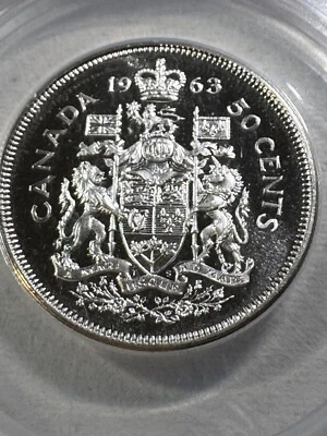 1963 Canada 50 Cents Silver Coin Proof Like Graded MS 66 by ANACS - Image 1 of 4