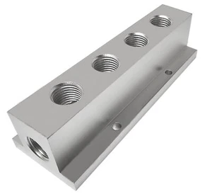 Air Compressor Outlet 4 Way 6 Port Pneumatic Manifold Air Distribution Block ... - Picture 1 of 4
