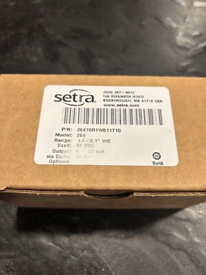SETRA MODEL 264 - DIFFERENTIAL PRESSURE TRANSDUCER - 26410R1WB11T1C  NIB - Image 1 of 2