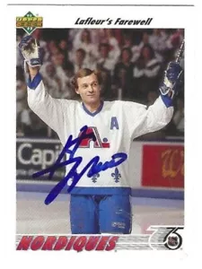 Signed Autographed GUY LAFLEUR Quebec Nordiques 1991-92 Upper Deck Card #219 COA - Picture 1 of 1