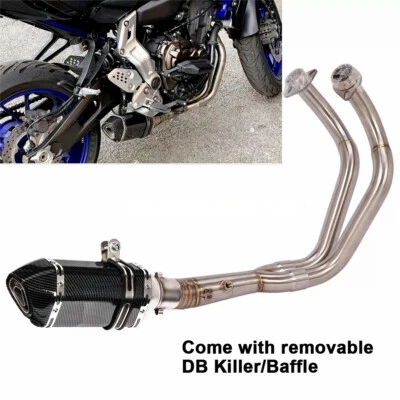 全排气系统前管消声器适用于雅马哈 MT07 FZ07 XSR700 2014-2020 — 第 1/4 张图片