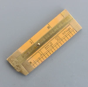 Vintage Rare J. Rabone & Sons Caliper Rule No 1461 Boxwood Brass 3" inches - Picture 1 of 6