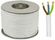 White 3 Core Flex 0.5mm 0.75mm 1.0mm 1.5mm 2.5mm Mains Wire Cable Electric 3183Y