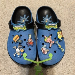 CROCS SpongeBob Multi Off Court Clog - Cool Jibbitz- M-10 /Wm-12 Blue -Wow! - Picture 1 of 10