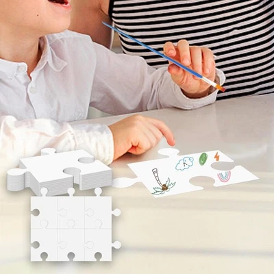Puzzle Vuoti In Cartone Bianco Per Feste In Classe, Accessori, 30 Pezzi - Immagine 1 di 4