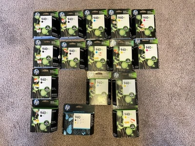 Lot 15 Genuine HP 940XL Ink Cartridges & 1 printhead Officejet 8000 8500 sealed - Bild 1 von 4