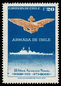 Chile 1973 Michel 789 Scott 435 Aviación Naval Chilena 50 Aniversario MNH VF - Imagen 1 de 1