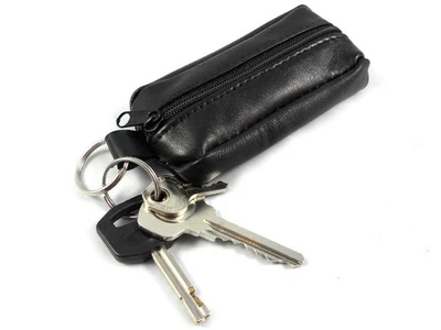 New Coin Purse Key Case Small Real Soft Leather Pouch For Men & Ladies | 2 Zips
