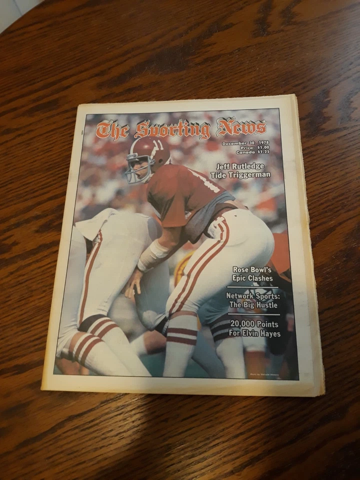 DECEMBER 30,1978-THE SPORTING NEWS-JEFF RUTLEDGE OF THE ALABAMA CRIMSON TIDE(EX) - Image 1 of 1