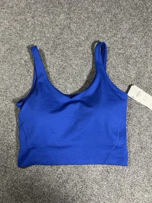 NWT gilly hicks top Curvy Small Tank Crop Built In Bra Blue  - Image 1 of 4