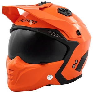 Jet Helmet Cafe Racer Open Face Motorcycle SunVisor Custom Scooter Orange - Foto 1 di 11