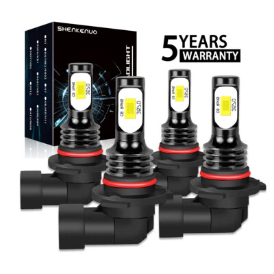 适用于 Kenworth T680 T880 2013 - 2019 - 4PCS LED 车头灯套件灯泡高/低光束 — 第 1/4 张图片