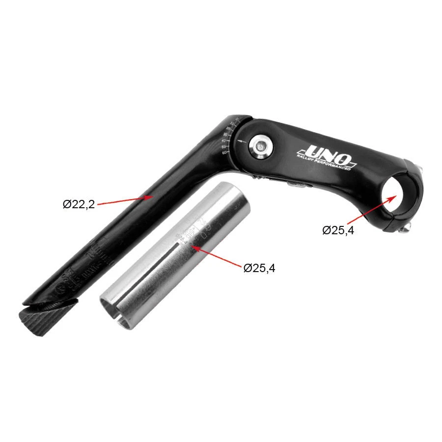 ATTACCO PIANTONE MANUBRIO REGOLABILE UNO ALLUMINIO BICI DOWNHILL MTB BMX - Immagine 1 di 1