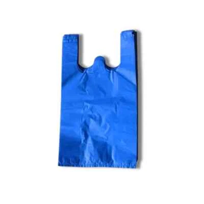 BRANDED Plastic Vest Carrier Bags, Green, Red, Purple, Blue, Yellow | Reusable All Sizes