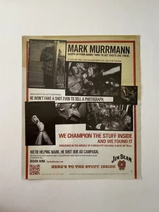 Jim Beam Whiskey 2008 Mark Murrmann banda de punk rock fotógrafo anuncio impreso - Imagen 1 de 2