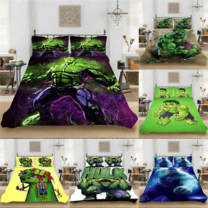 Superhero Hulk 3PCS Bedding Set Quilt Duvet Cover & Pillowcase Comforter Cover