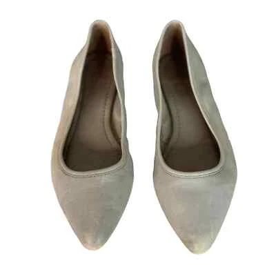 Zapatos Frye Mujer 7.5M Gris Ceniza Regina Ballet Cuero Plano Neutro Minimalista Foto 1 de 4