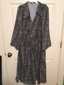 Lined Tie Front Plus Size 2X-3X Floral Print Dress - Picture 1 of 5