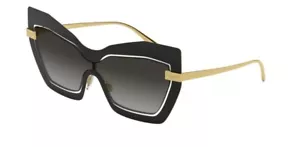 DOLCE & GABBANA DG2224 Cat Eye Sunglasses | 12688G-GOLD/BLACK - Picture 1 of 11