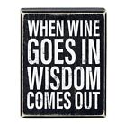 Wood Box Sign Decor Desk Sign Inspirational 4in W x 5in H Wine Wisdom Pack of 2