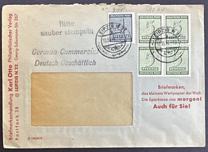 GERMANY 1946 Stamp Cover Sc# 14N2-14N3 (block of 4) Leipzig Postmark - Picture 1 of 2