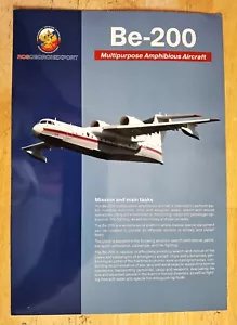 BERIEV BE-200 Amphibian Aircraft Photo Data Card 8 1/2 x 11in Russian - Picture 1 of 2