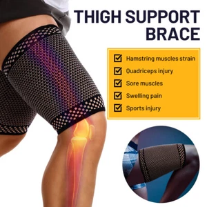 Compression Thigh Hamstring Support Sleeve Brace Sports Upper Leg Pain Relief US - Picture 1 of 15