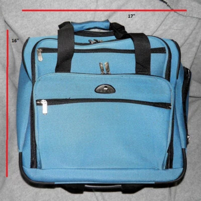 American Flyer Blue Polyester Fabric Rolling Organizer Travel Bag - Image 1 of 4