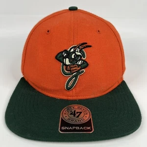 Greensboro Grasshoppers Hat Cap Snapback Orange Minor League Baseball 47 Men - Picture 1 of 15