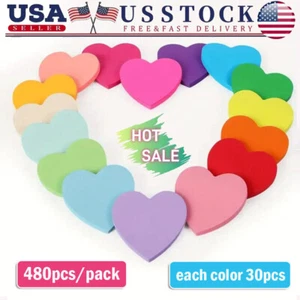 480PCS Vibrant Fluorescent Sticky Notes Memo Pads for School/Office/Home Message - Picture 1 of 9