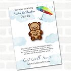 Teddy Bear Holding Heart Umbrella Get Well Soon Personalised Gift Pocket Hug