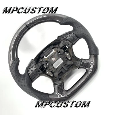 Fit For Honda 7th gen Accord 2003 2004-2007 Black Carbon fiber Steering Wheel - Image 1 of 4