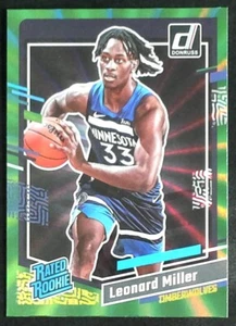 2023-24 Donruss Leonard Miller #209 Basketball Timberwolves RC Green Laser Holo - Bild 1 von 2