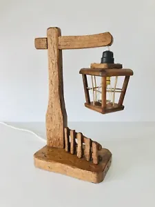 Arts & Crafts Wooden Table Lamp - Picture 1 of 11
