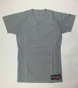 Under Armour Stock Full Button Baseball Jersey Women's Small Gray Mesh Back - Picture 1 of 2