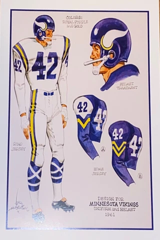 Minnesota Vikings Poster - Bud Grant, Fran Tarkenton - Karl Hubenthal - Uniform Cover