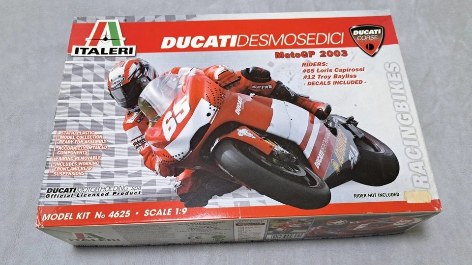 ITALERI DUCATI DESMOSEDICI MOTOGP 2003 1/9 ITEM 4625 NO TAMIYA NO PROTAR - Immagine 1 di 3