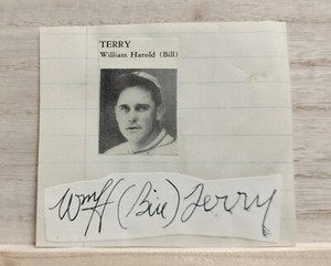 William Harold (Bill) Terry Signed Cut